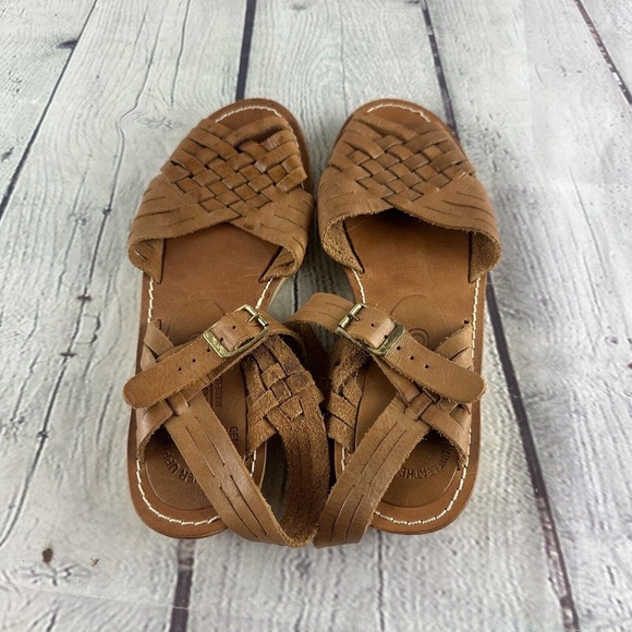 Rapallo Genuine Leather Slingback Brown Woven 528-22526-528-9500 Sandals Size 5M - Picture 6 of 10